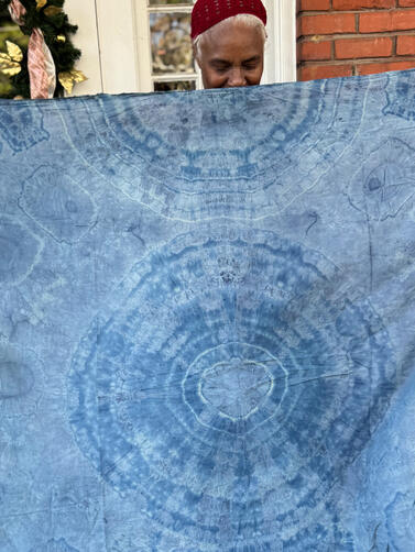 Photo of customer with her shawl